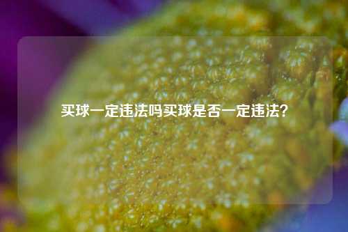 买球一定违法吗买球是否一定违法？