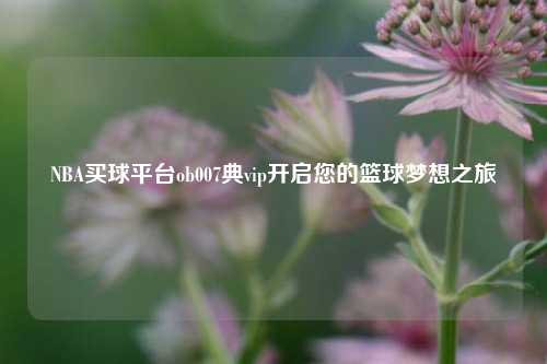 NBA买球平台ob007典vip开启您的篮球梦想之旅