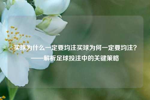 买球为什么一定要均注买球为何一定要均注？——解析足球投注中的关键策略