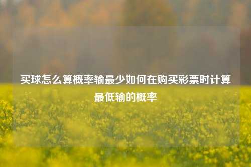买球怎么算概率输最少如何在购买彩票时计算最低输的概率
