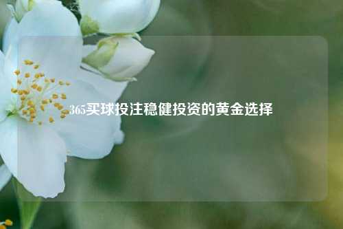 365买球投注稳健投资的黄金选择