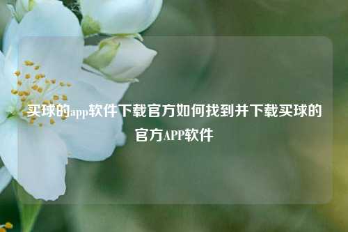 买球的app软件下载官方如何找到并下载买球的官方APP软件
