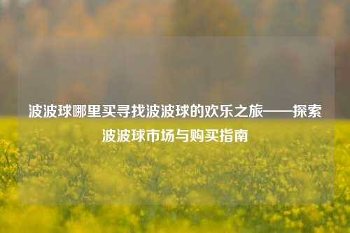 波波球哪里买寻找波波球的欢乐之旅——探索波波球市场与购买指南